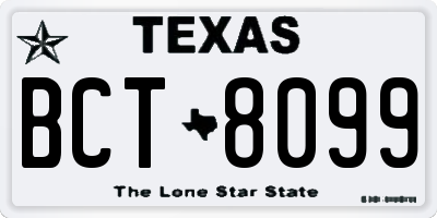 TX license plate BCT8099