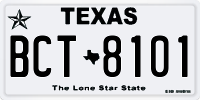 TX license plate BCT8101