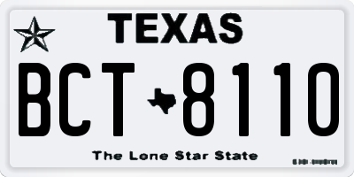 TX license plate BCT8110