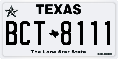 TX license plate BCT8111