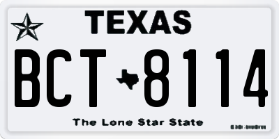 TX license plate BCT8114