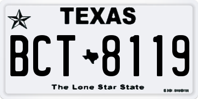 TX license plate BCT8119