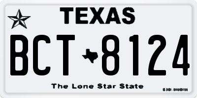 TX license plate BCT8124