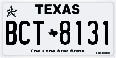TX license plate BCT8131
