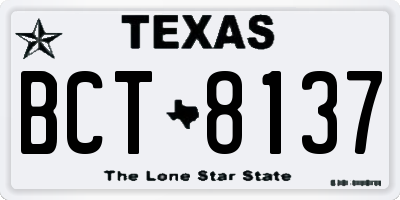TX license plate BCT8137