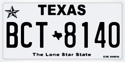 TX license plate BCT8140