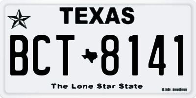 TX license plate BCT8141