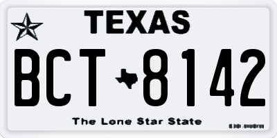 TX license plate BCT8142