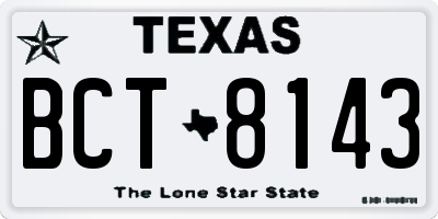 TX license plate BCT8143