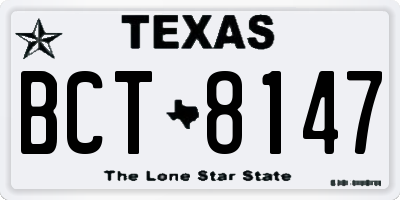 TX license plate BCT8147