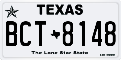 TX license plate BCT8148