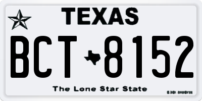 TX license plate BCT8152