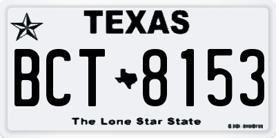 TX license plate BCT8153