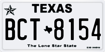 TX license plate BCT8154