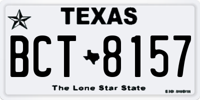 TX license plate BCT8157