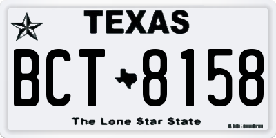 TX license plate BCT8158
