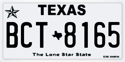 TX license plate BCT8165