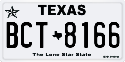 TX license plate BCT8166