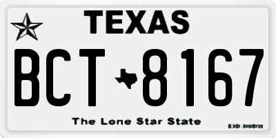 TX license plate BCT8167