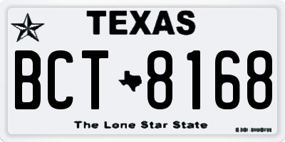TX license plate BCT8168