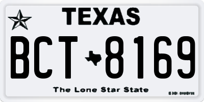 TX license plate BCT8169