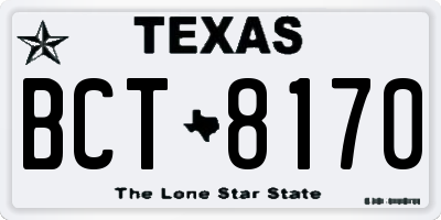 TX license plate BCT8170