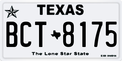 TX license plate BCT8175