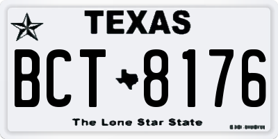 TX license plate BCT8176