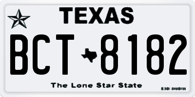 TX license plate BCT8182