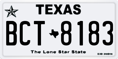 TX license plate BCT8183