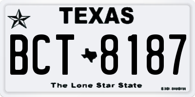 TX license plate BCT8187