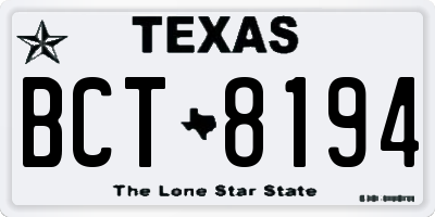 TX license plate BCT8194
