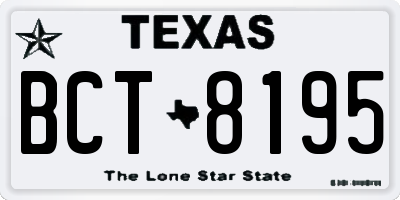 TX license plate BCT8195