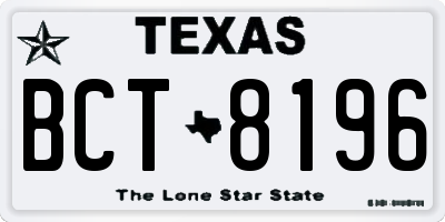 TX license plate BCT8196