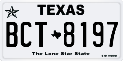 TX license plate BCT8197