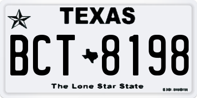 TX license plate BCT8198