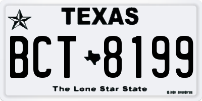 TX license plate BCT8199