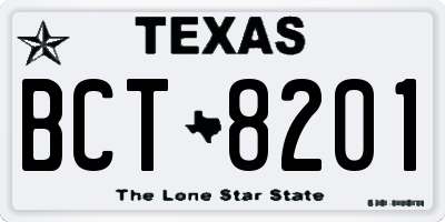 TX license plate BCT8201