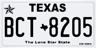 TX license plate BCT8205