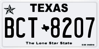 TX license plate BCT8207