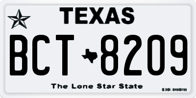 TX license plate BCT8209