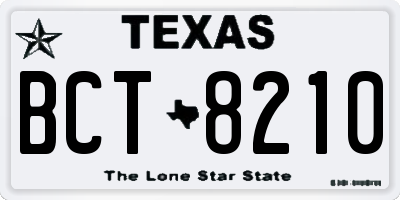 TX license plate BCT8210
