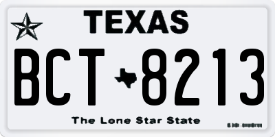 TX license plate BCT8213