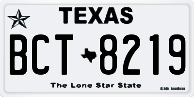TX license plate BCT8219
