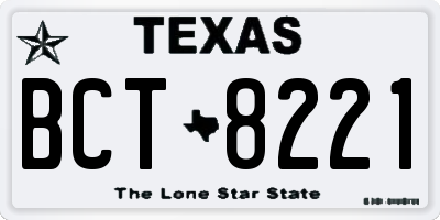 TX license plate BCT8221
