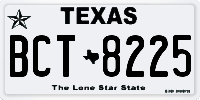 TX license plate BCT8225