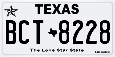 TX license plate BCT8228