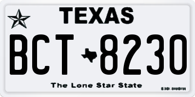 TX license plate BCT8230