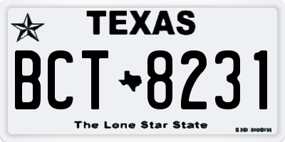 TX license plate BCT8231