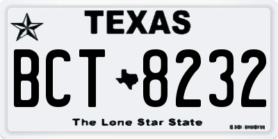 TX license plate BCT8232
